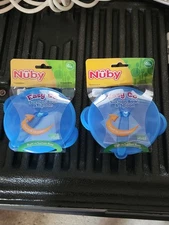2 NUBY SUCTION BOWL SPOON TRAVEL BABY