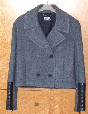 Biker Jacke oder Blazer in 2 VERSIONEN TRAGBAR K.Lagerfeld, grau Gr.36, RARITÄT - Bild 1 von 4
