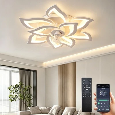 Deckenventilator mit Beleuchtung,LED Dimmbar mit Ventilator Fernbedienung APP - Bild 1 von 4