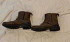 Clarks Boots Mens 8.5 M Brown Chilton Biker Booties Leather Side Zip Heels