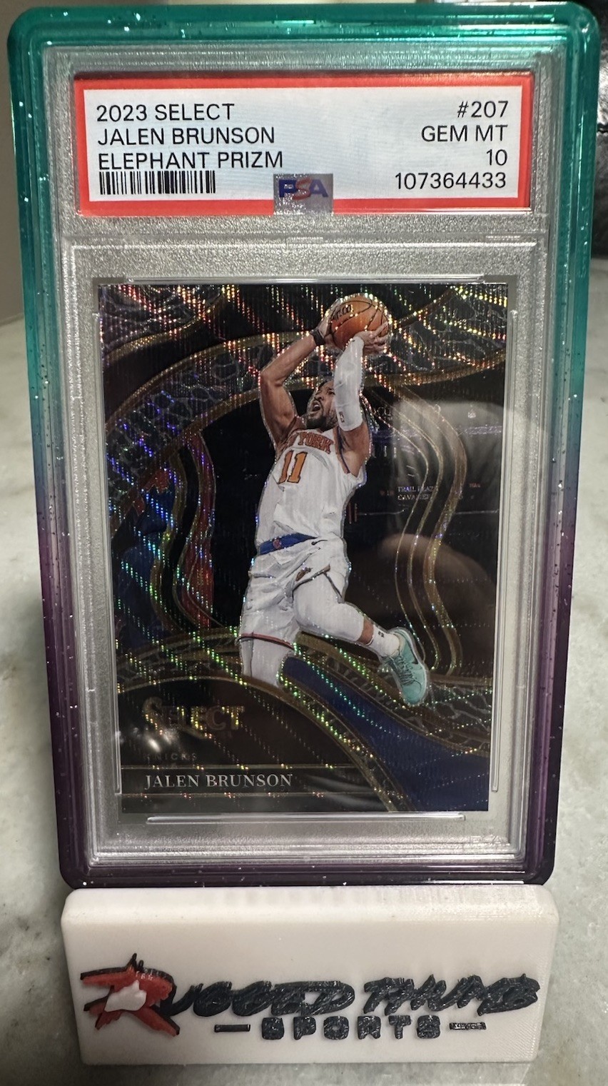 2023 Panini Select #207 Jalen Brunson Elephant PRIZM PSA 10 SSP New York KNICKS