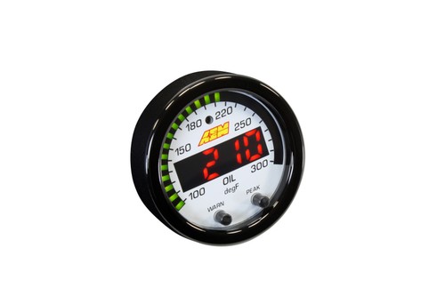 AEM X-Series Temperature Gauge 100-300°F with Black Bezel & Faceplate - Picture 8 of 10