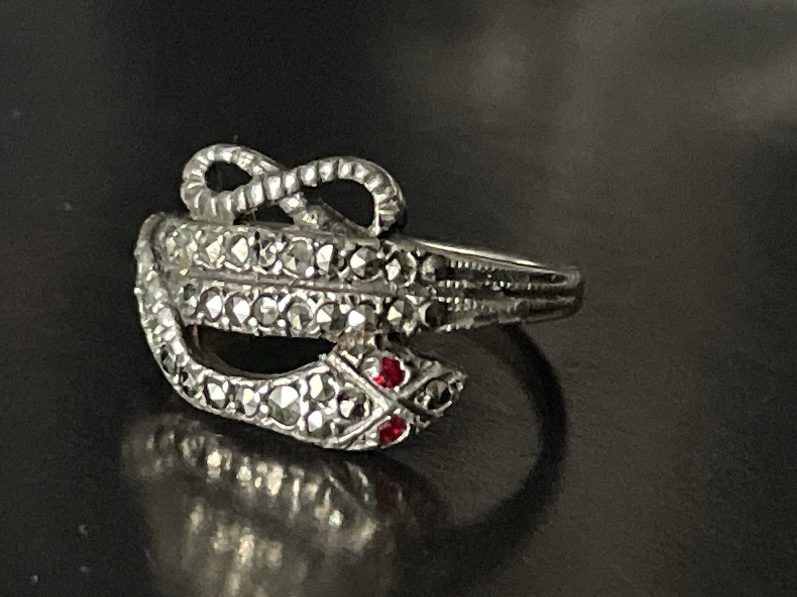 SOLID STERLING SILVER COILED SNAKE SERPENT COBRA … - image 5