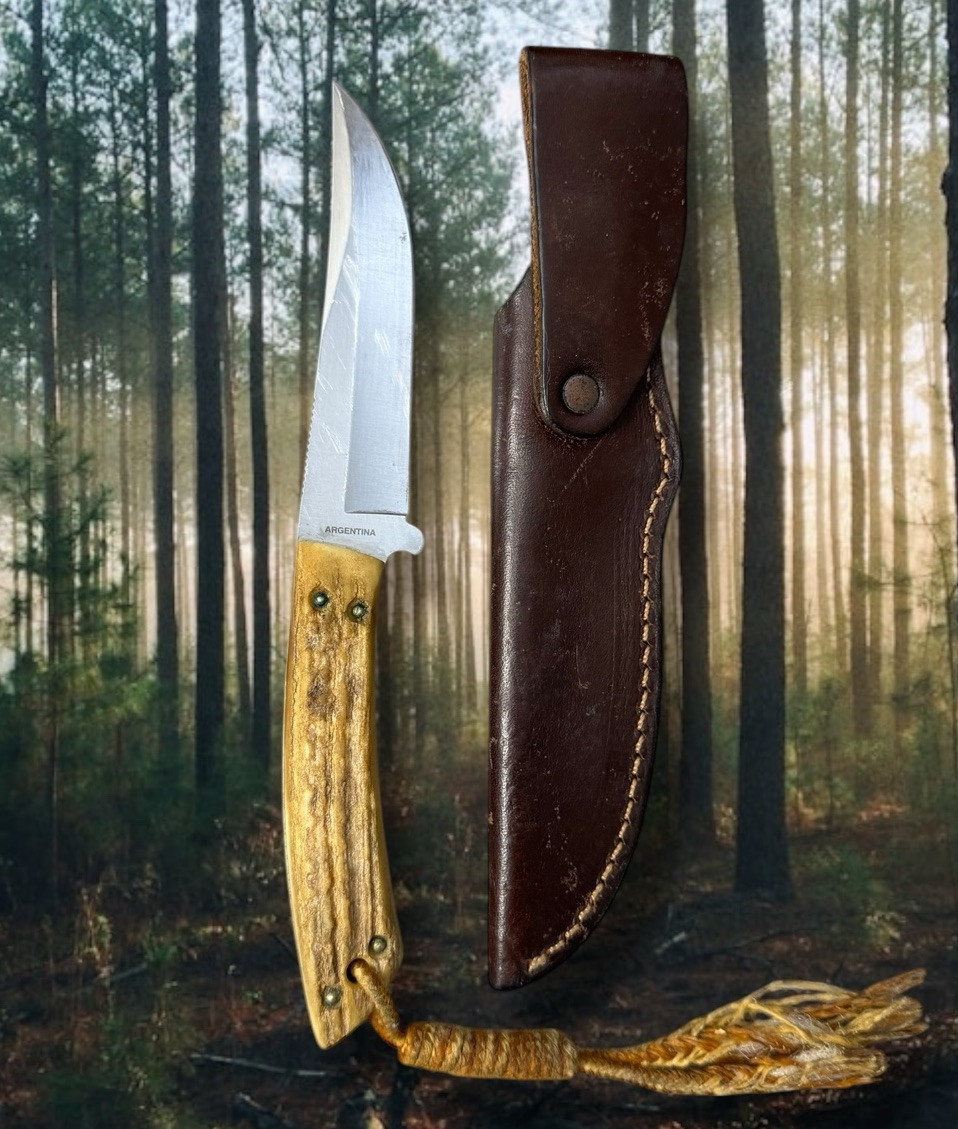 BOKER ARBOLITO Fixed Blade Full-Tang Antler Stag Hunting Knife W
