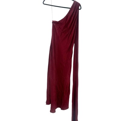 BHLDN Nicoletta One-Shoulder Scarf Satin Midi Dress Size M NWOT | eBay