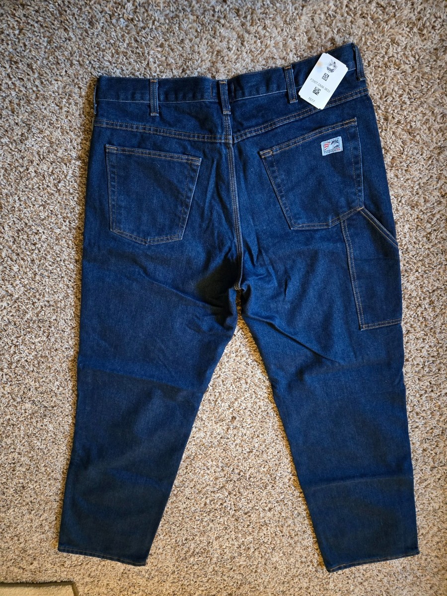 ハッピー NWT Tyndale Jeans Men 36x33 Straight FR Dark Wash Denim Arc