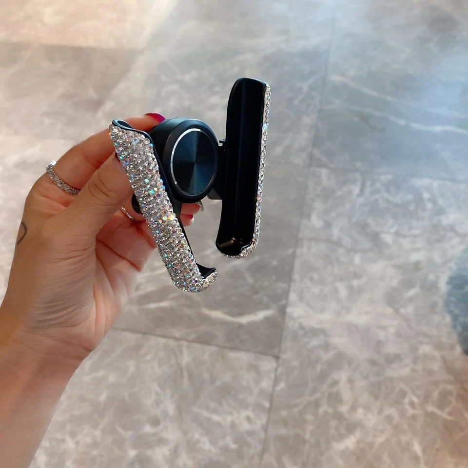 Bling Car Phone Holder Mini Car Dash Air Vent Automatic Phone Mount Universal... - Image 2 of 4