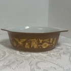 Vintage Pyrex Early American #043 1.5 quart Oval Casserole Dish, Colonial Brown