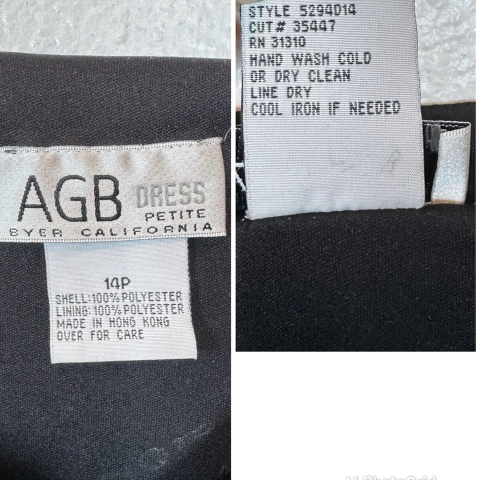 Vestido sin mangas floral con cuello drapeado Y2K para mujer 14 Petite AGB Byer California arrugado Foto 2 de 4