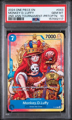 2024 ONE PIECE PROMO 2ND ANNIVERSARY TOURNAMENT #043 MONKEY D. LUFFY PSA 10