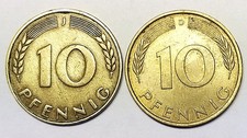 10 Pfennig &bdquo;Bank Deutscher L&auml;nder&ldquo; 1949J + 10 Pf. &bdquo;Bundesrep. Deutschland&ldquo; 1972D