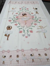 Michael Miller quilt-craft fabric SWAN LAKE PANEL blush 2/3 yd (ddc-12597)