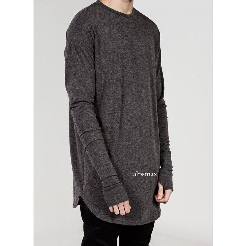 Mancozy Men's Casual Long Sleeve V-Neck T-Shirt – Lightweight Hip-Hop Style Top, Comfortable Stretch Fit (Small, Light Gray) - View #9
