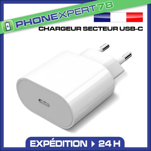 CHARGEUR IPHONE SECTEUR RAPIDE 20W CABLE USB-C 16/15/PLUS/PRO/MAX - Imagen 3 de 4