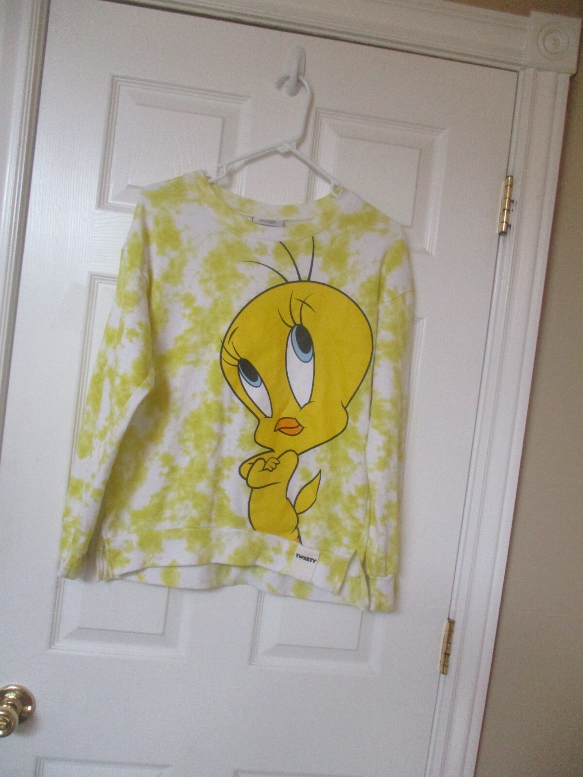 JERRY LEIGH LOONEY TUNES Tweety character print T-shirt, women's size L cotton white type Vintage Second Hand