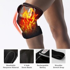 Electric Heating Vibration Knee Massager Pad Brace Leg Therapy Joint Pain Relief