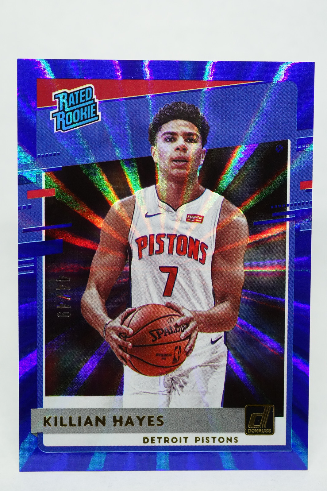 2020-21 Panini Donruss Rated Rookie Blue Laser 44/49 Killian Hayes #204 INVEST