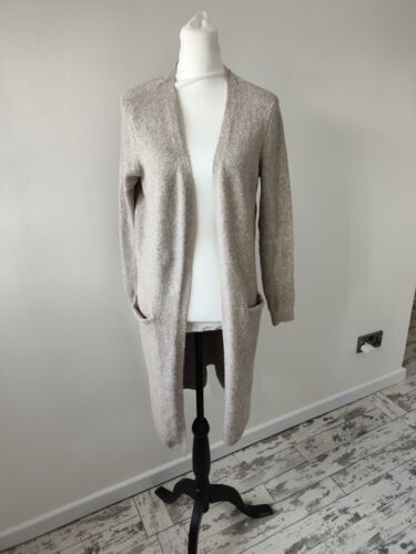 Vero Moda Womens Beige Brown Workwear  Long Cardigan S 8 10 Casual Knitted Open - Photo 1/9