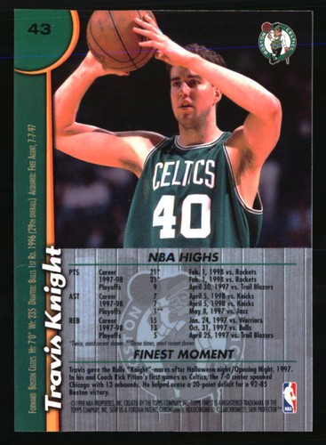 Travis Knight 1998-99 Finest #43 BASKETBALL Card - Picture 2 of 2
