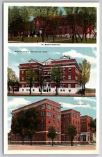 Rochester Minnesota~St Mary’s Hospital~Medical Block~Colonial Hotel~1920s Postca