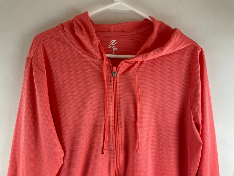 Sudadera con Capucha Energy Zone Para Mujer Talla L Rosa Pullover Ropa Deportiva Cremallera Completa Cordón Foto 3 de 4