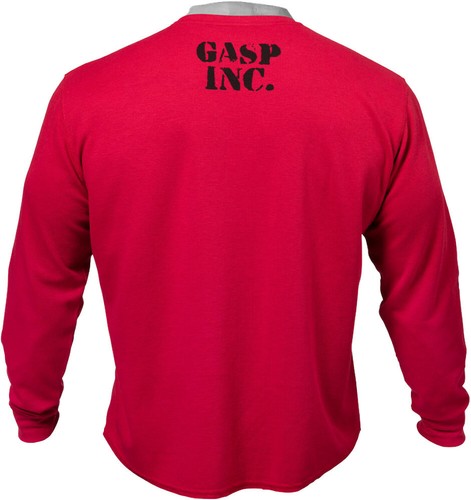GASP Maglione Palestra Termale Peperoncino Rosso Bodybuilding Pullover Riscaldamento Fitness - Foto 2 di 12