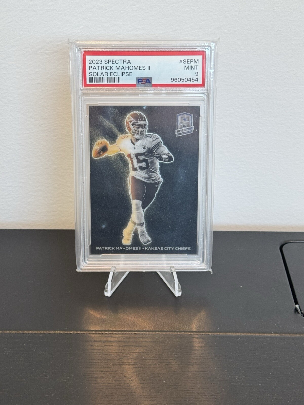 2023 Spectra Patrick Mahomes Solar Eclipse Chiefs CASE HIT PSA 9