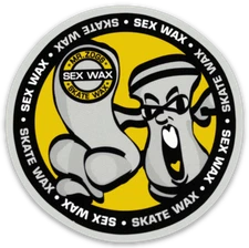 Mr Zog's Sex Wax  - Yellow Gold w/ Gray  Character Die Cut Round STICKER!