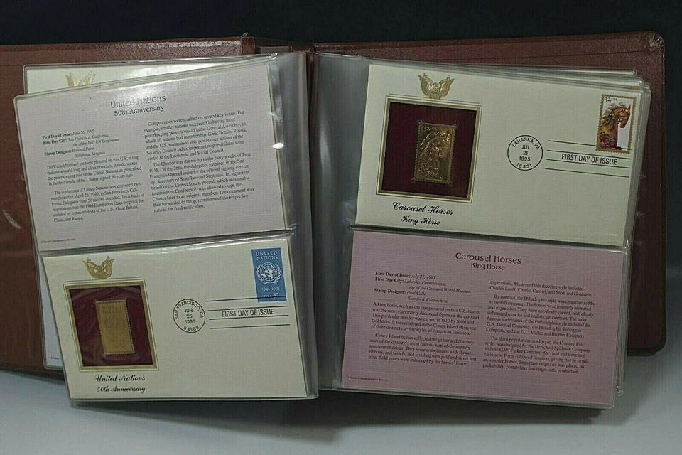 41 GOLDEN REPLICAS STAMPS ISSUES JUN29 1995/JUL 11 1996 SET 1 DAY COVER 22K GOLD - Image 3 of 4