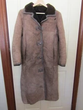 Brown Sheepskin Shearling Fur Coat Friitala Made in Finland Vintage