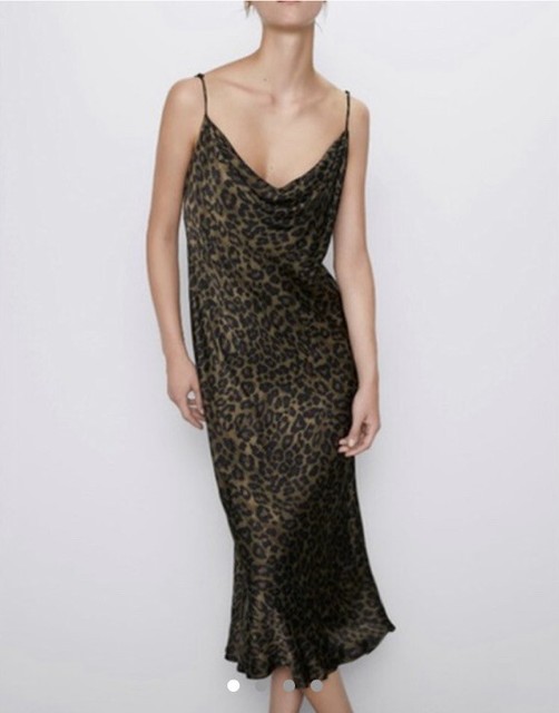 leopard print midi dress zara