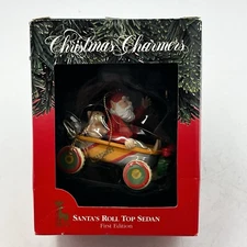 Vintage NEW Santa’s Best Christmas Ornament 1st Edition “Santa’s Roll Top Sedan”