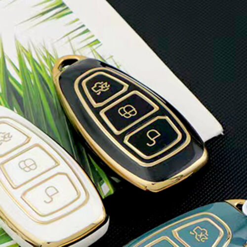 Accessoires noirs étui à clés housse porte-porte clé coque pour Ford Fiesta Focus Kuga - Photo 3/6