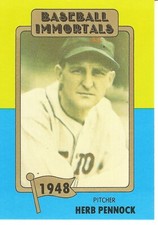1980 TCMA BASEBALL IMMORTALS HERB PENNOCK BASEBALL CARD  #54