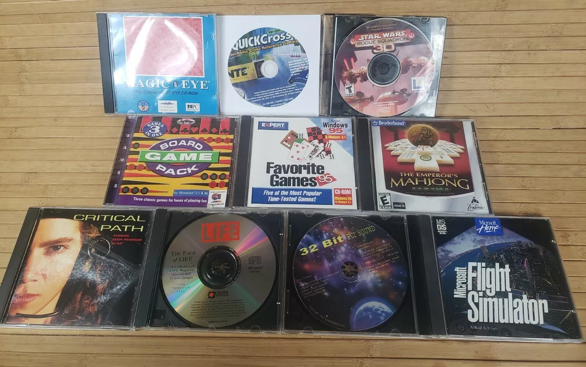 Vintage Lot of 10 Video Game PC Games and Software 1990s