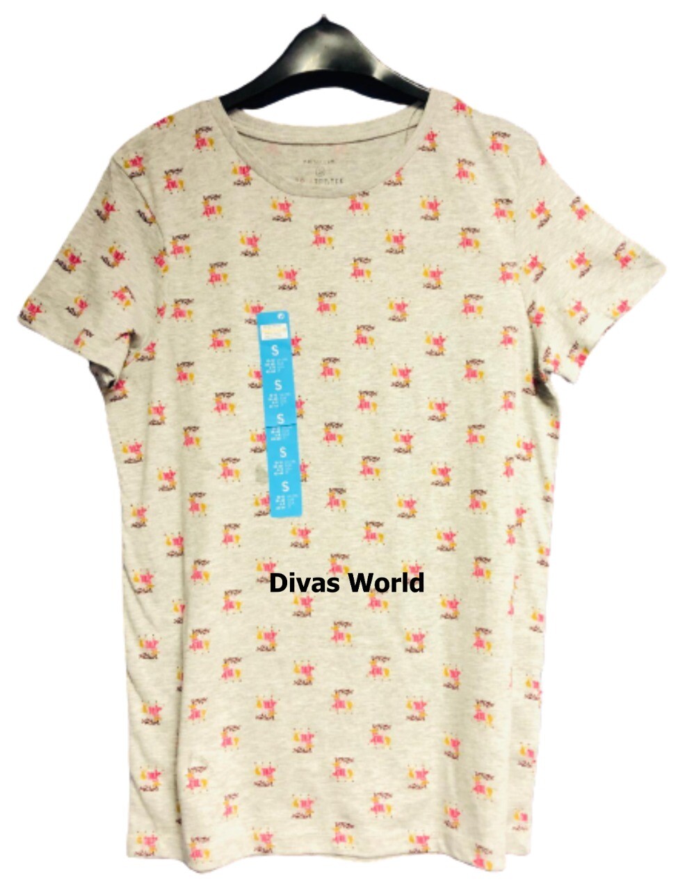Ladies Reindeer Printed Christmas Tee 