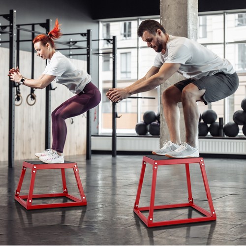 VEVOR 12" Plyometric Jump Box Fitness Exercise Plyo Box Step Cross Antislip Red - Picture 8 of 12