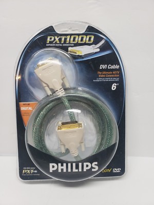 Philips DVI Cable HDTV Home Theater 24K Gold High Performance PXT1000 6ft NEW