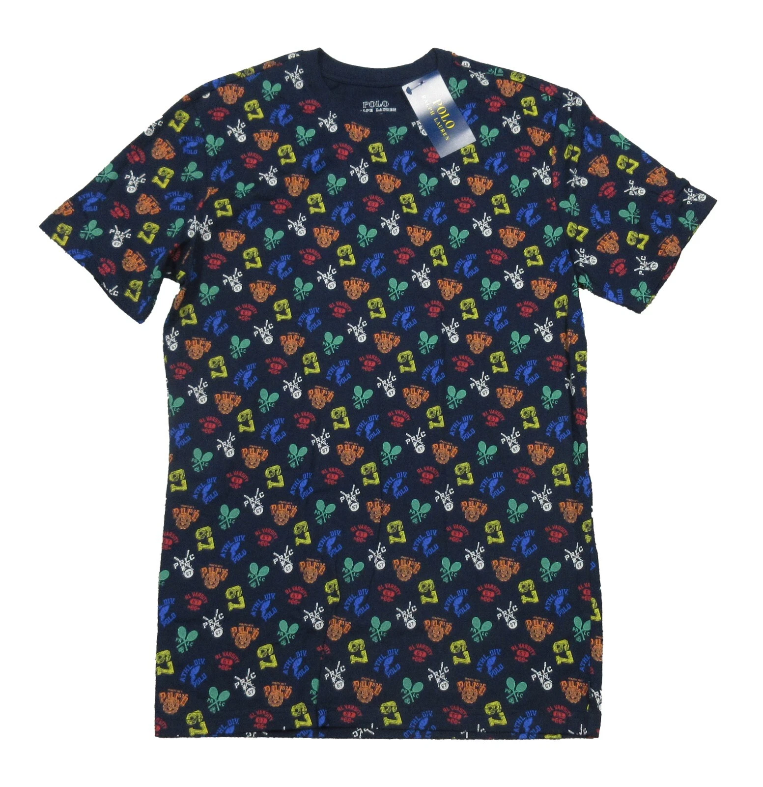 Polo Ralph Lauren Men's Navy Athletics Print Graphic Crew-Neck Sleep T-Shirt