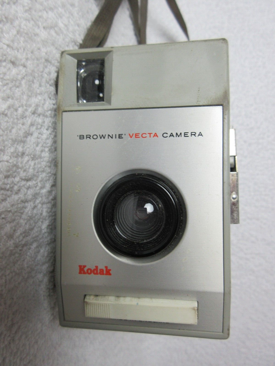 Vintage Grey Kodak Brownie Vecta 127 Film Camera with Case UK
