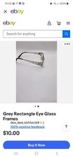 Grey Rectangle Eye Glass Frames