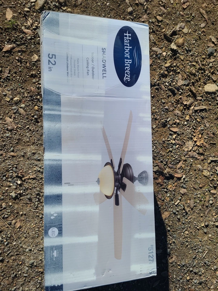 Harbor Breeze Shadwell 52" 5-Blade Indoor/Outdoor Matte Black Ceiling Fan LED    - Image 3 of 4