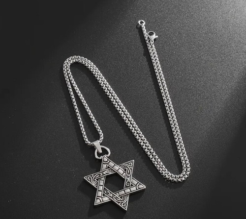vintage star of david pendant necklace For Men & Women  - Afbeelding 5 van 6