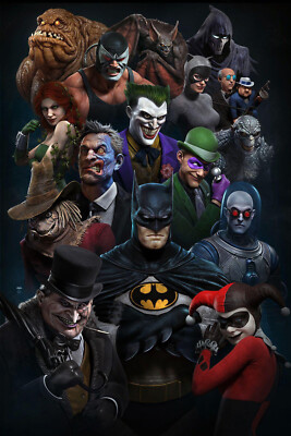 BATMAN MR FREEZE BANE CATWOMAN POISON IVY MANBAT CLAYFACE JOKER