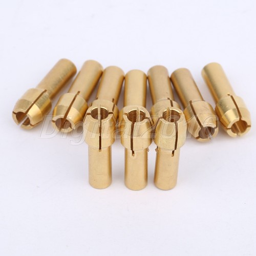 10pc 1/8" 3.2 mm Brass Collets Adapter Nut Kit Fit Grinder Shafts Rotary Tool - Picture 5 of 11
