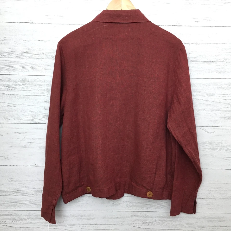 NEW Flax Women's Linen Jacket Button Front Lightweight Shacket Small - Image 2 of 4