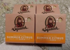 4 Dr. Squatch Men's Natural Bar Soap Lemon Oil Pumice Summer Citrus 5 oz