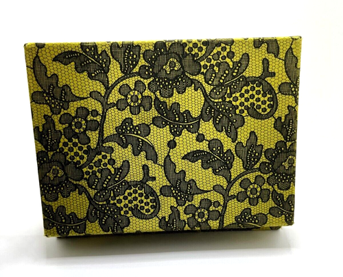 *VINTAGE* Confezione Presentazione Collana Floreale Pizzo Nero Tessuto Verde Lime - Foto 7 di 7