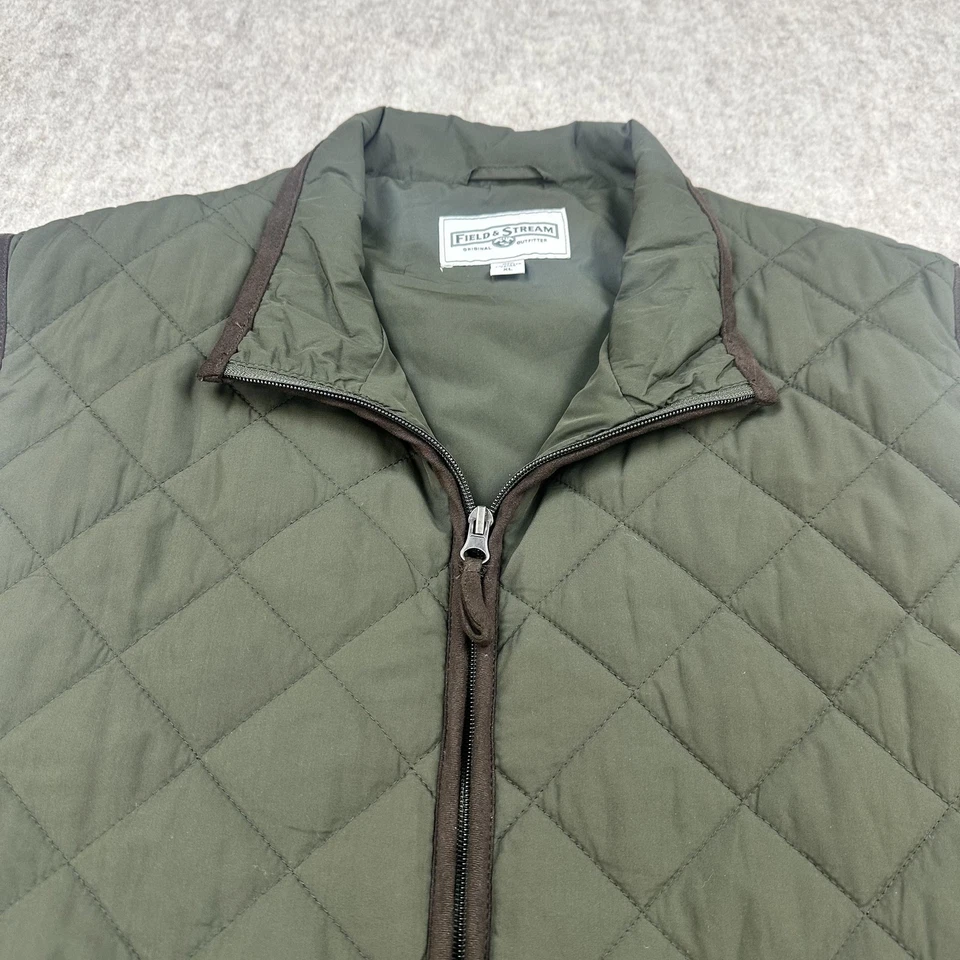 Field & Stream Vest Mens XL Green Quilted Full Zip Outdoors Puffer Lined Jacket - Image 4 of 4
