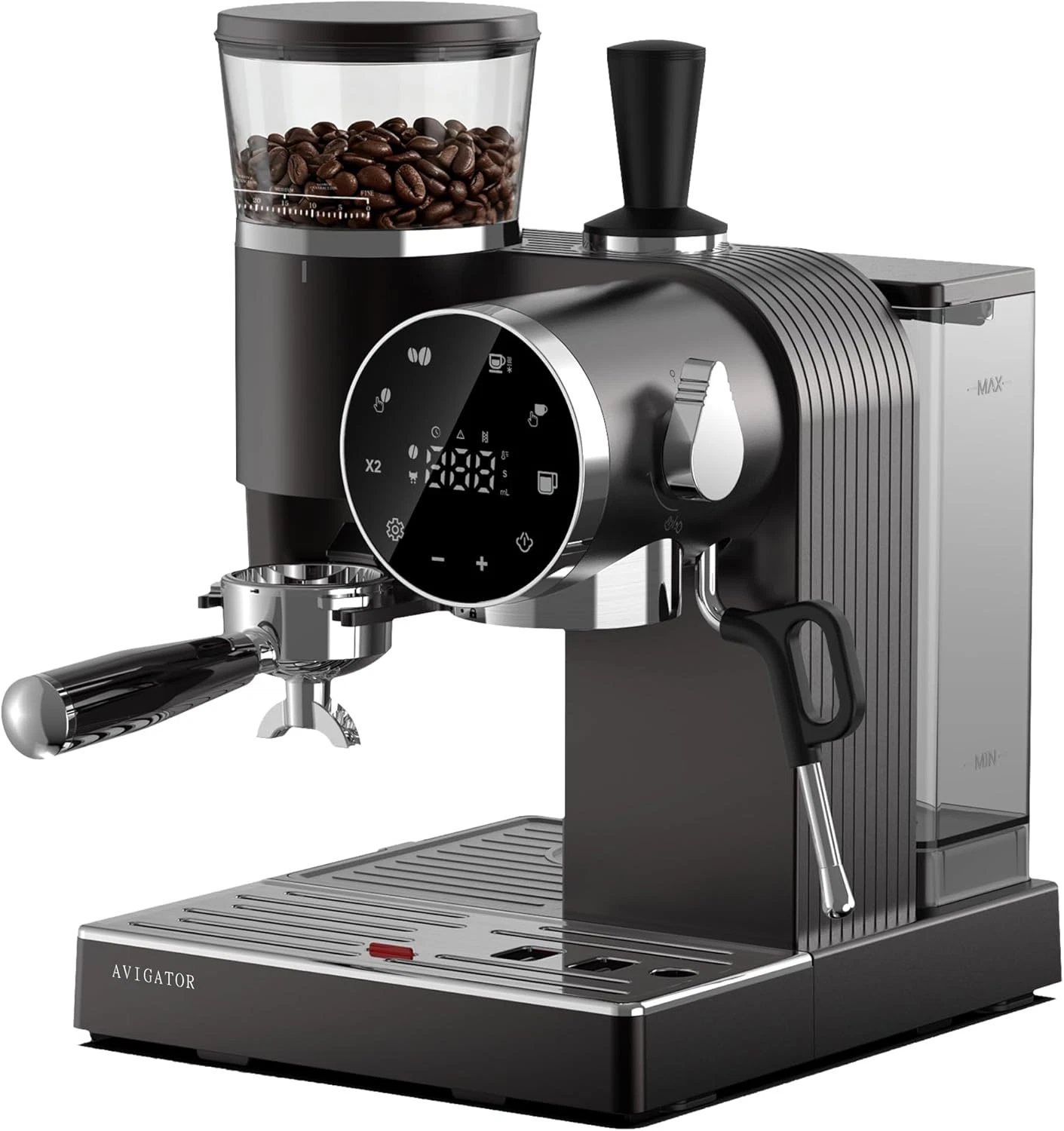 20 Bar Espresso Machine with Touch Control, Grinder, Frother & 50Oz Tank